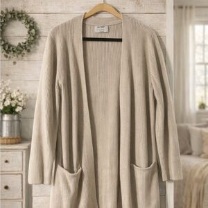 Old Navy Cream Open-Front Cardigan
